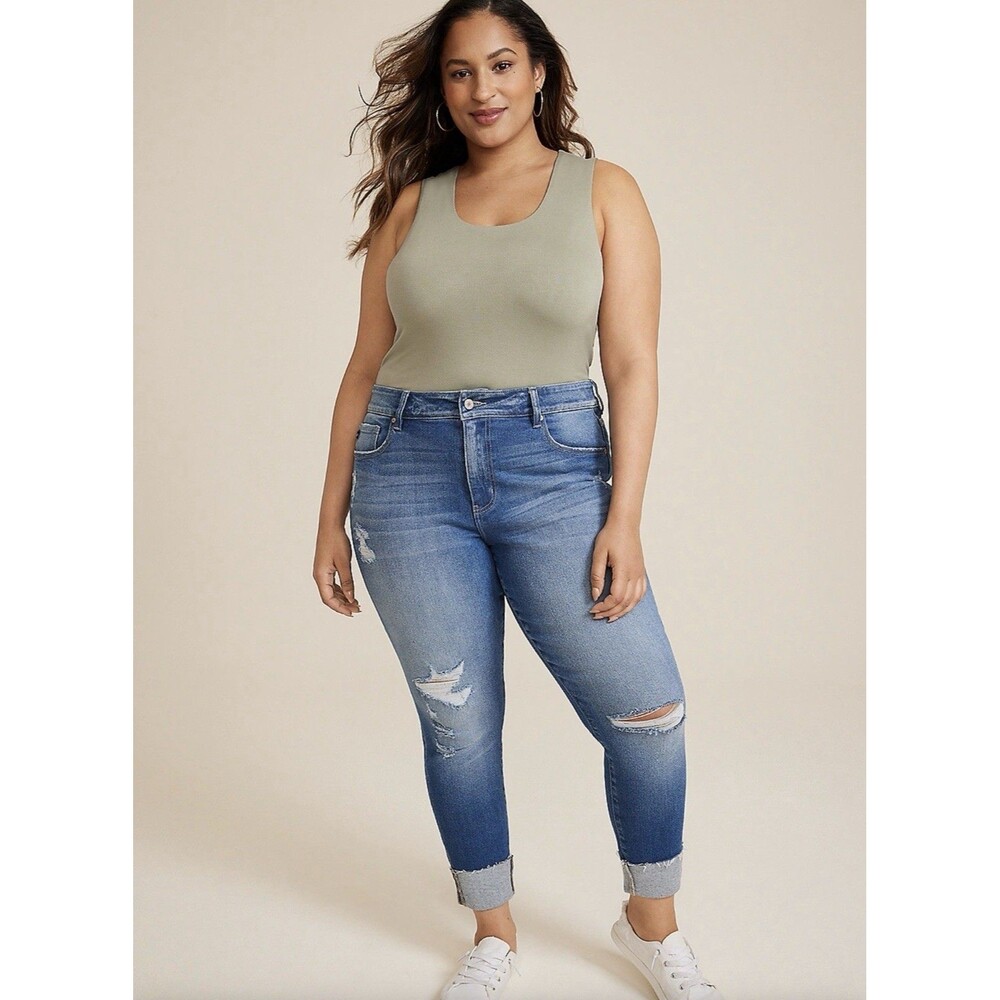 Plus Size KanCan Skinny Curvy High Rise Cuffed Hem Jeans  Size 16 #210349